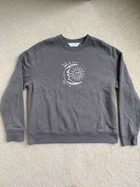 Primark Grey Graphic Sun & Moon Crewneck Sweater